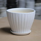 Drainage Shell Decorative Ceramic Plant Pots d'ODM 16cm avec la soucoupe