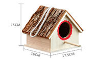 Boîte d'oiseau en bois de taille du toit 15cm d'écorce de forme de Chambre